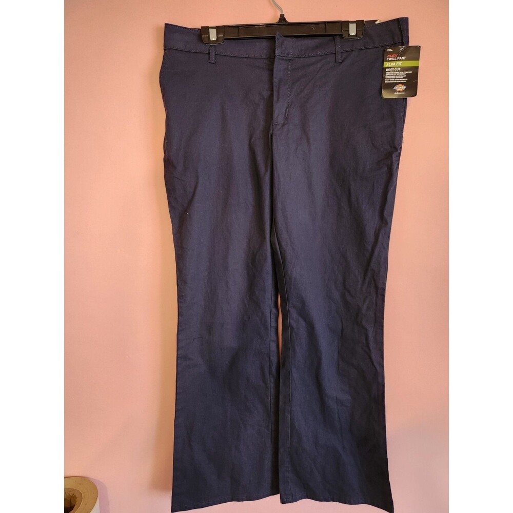 Dickies 14R Blue Women's Pants Flex Boot Cut Slim Fit